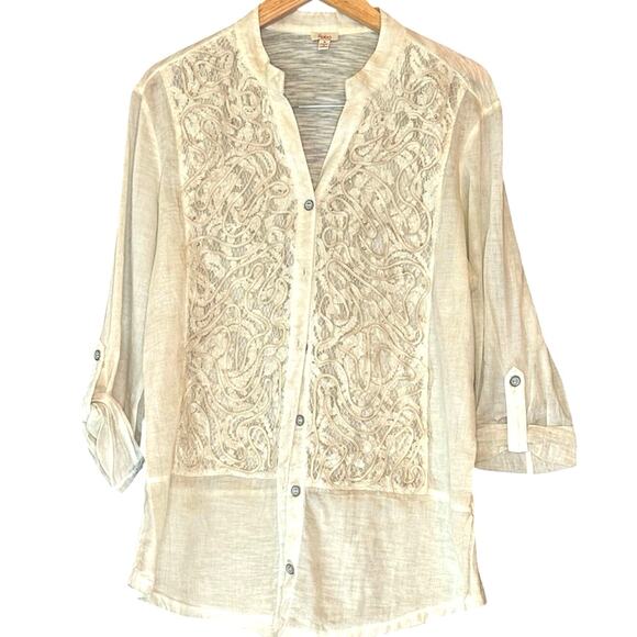 Reba Embroidered Lace Front Blouse – Women’s Size S - Picture 2 of 5